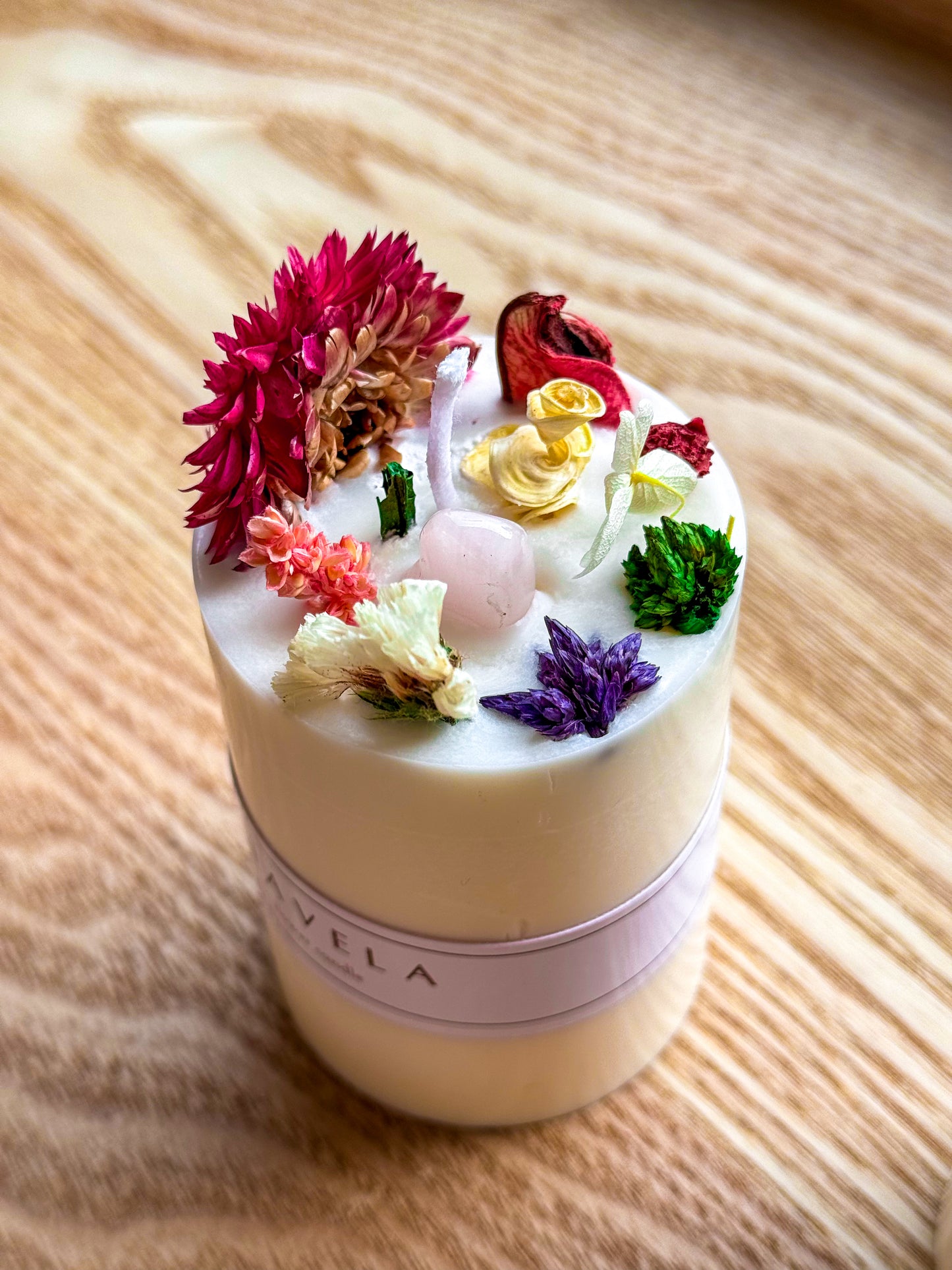 Luxury Botanical Pillar Candle | Flower Candle