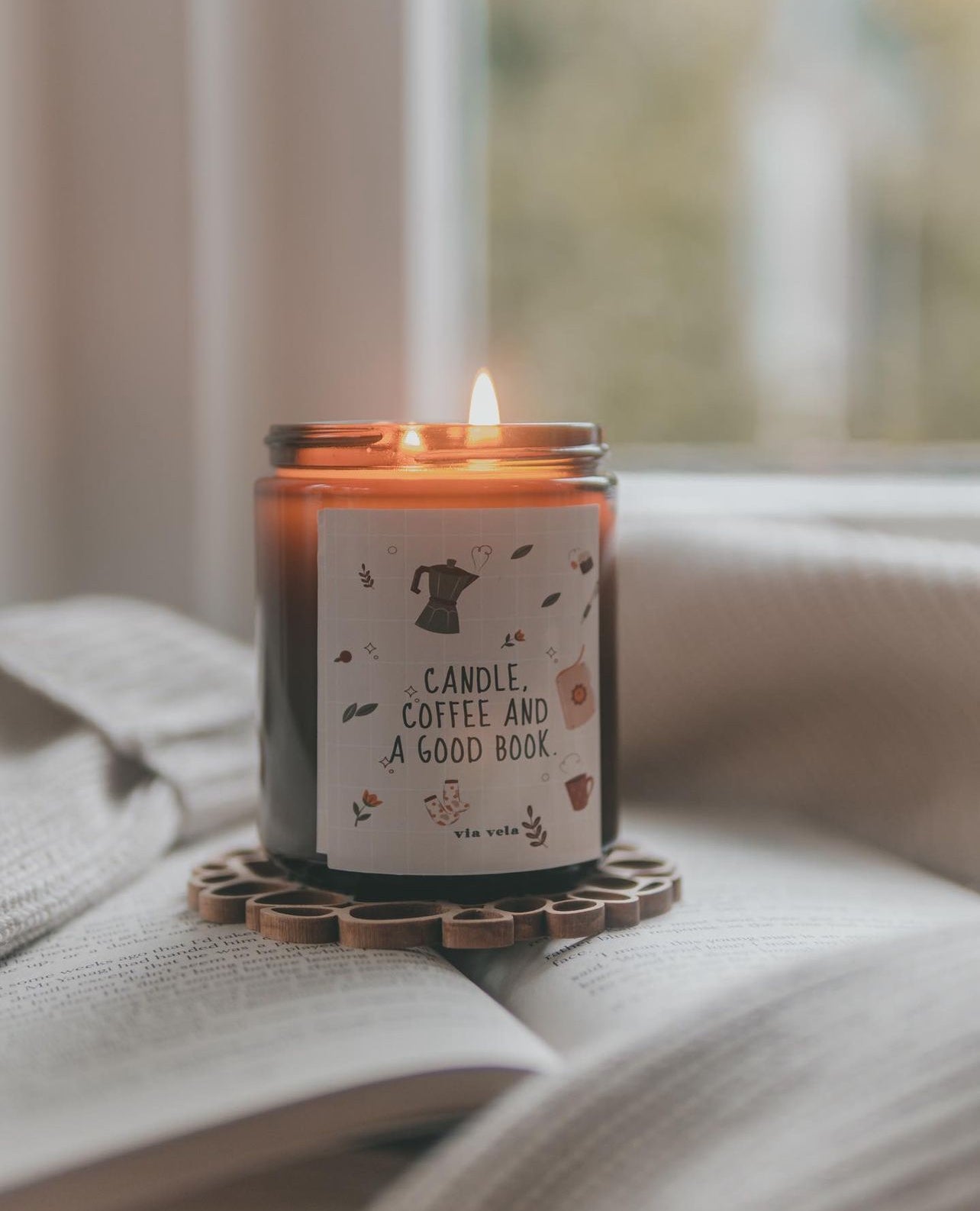 Candle, Coffee And A Good Book - Cute